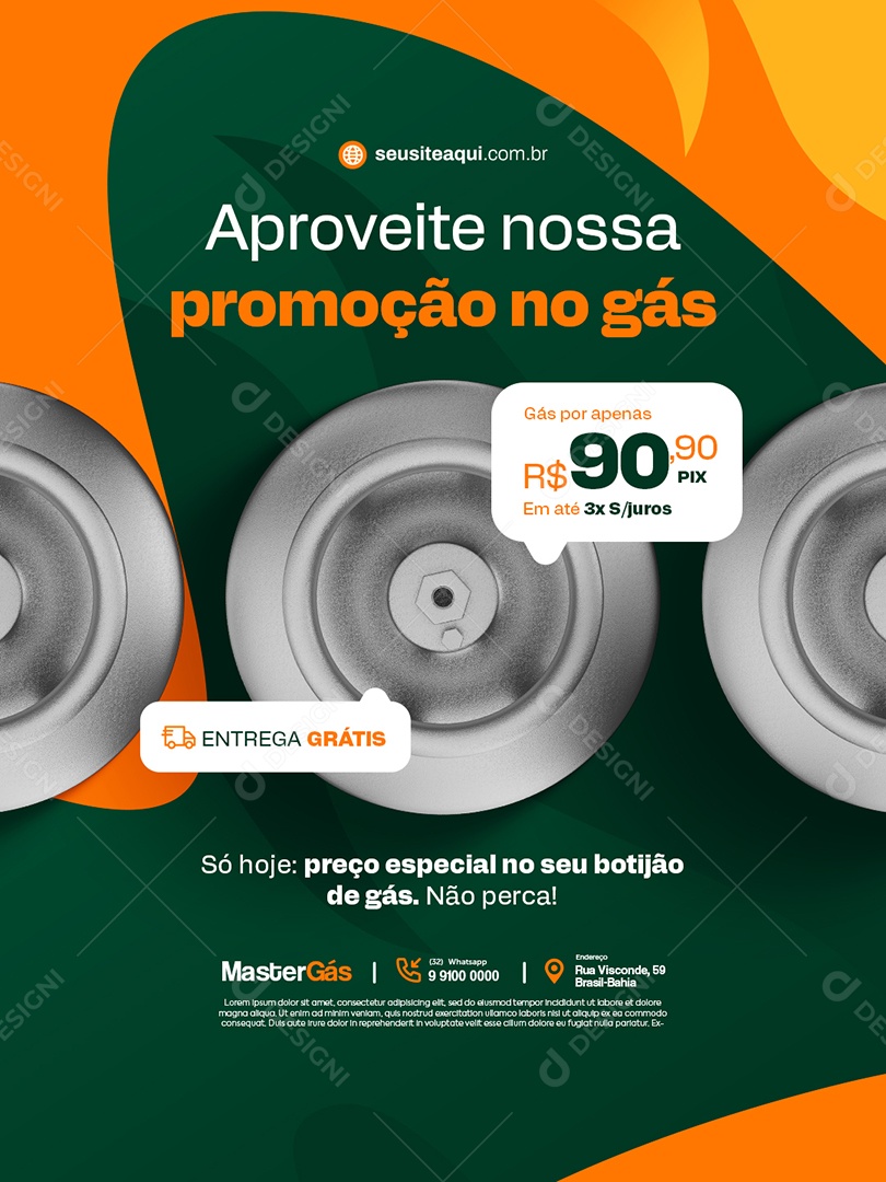 Distribuidor de Gás Aproveite Nossa Promoção no Gás Social Media PSD Editável