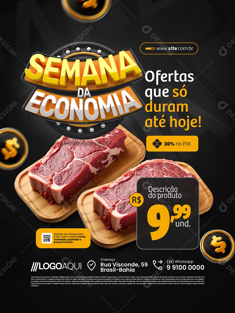 Supermercado Semana da Economia Ofertas Que só Duram Até Hoje Social Media PSD Editável