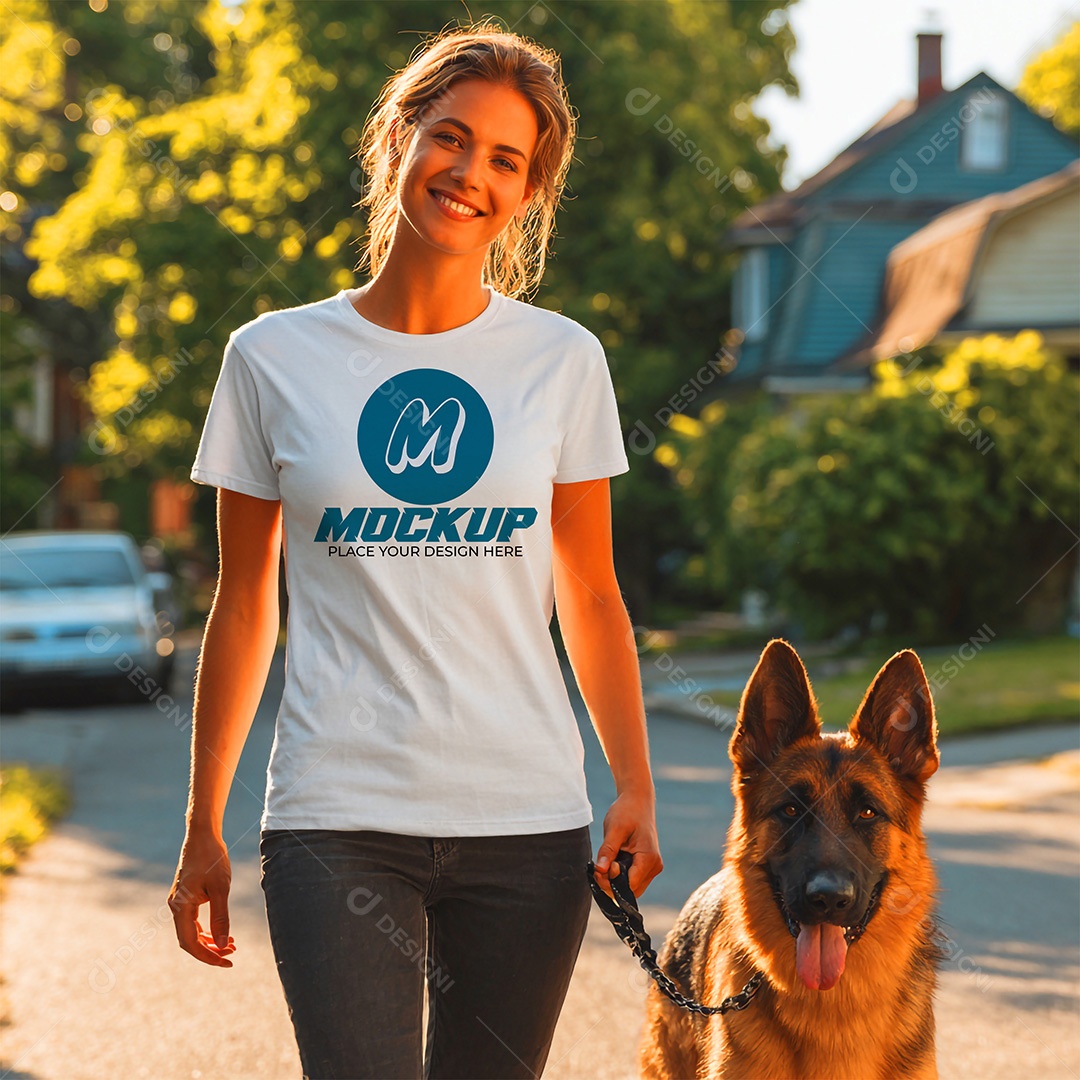 Mockup de Camiseta Feminina PSD Editável