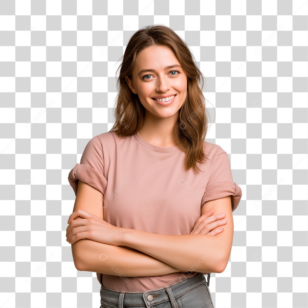 Mulher Sorrindo Conscientização PNG Transparente