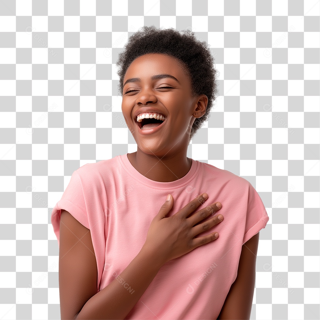 Mulher Fazendo Coração com as Mãos Outubro Rosa PNG Transparente