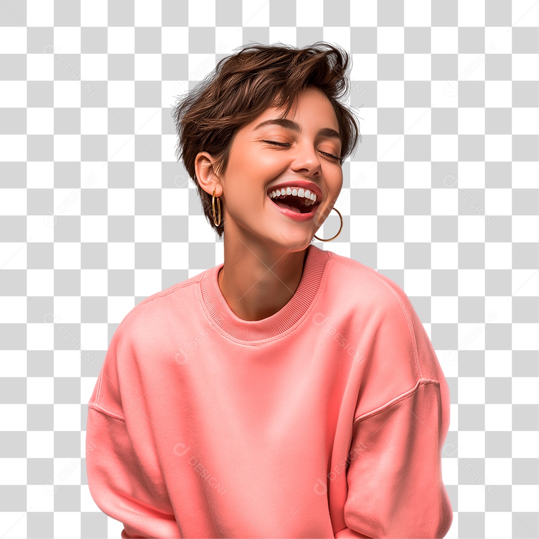 Mulher Sorrindo Conscientização PNG Transparente