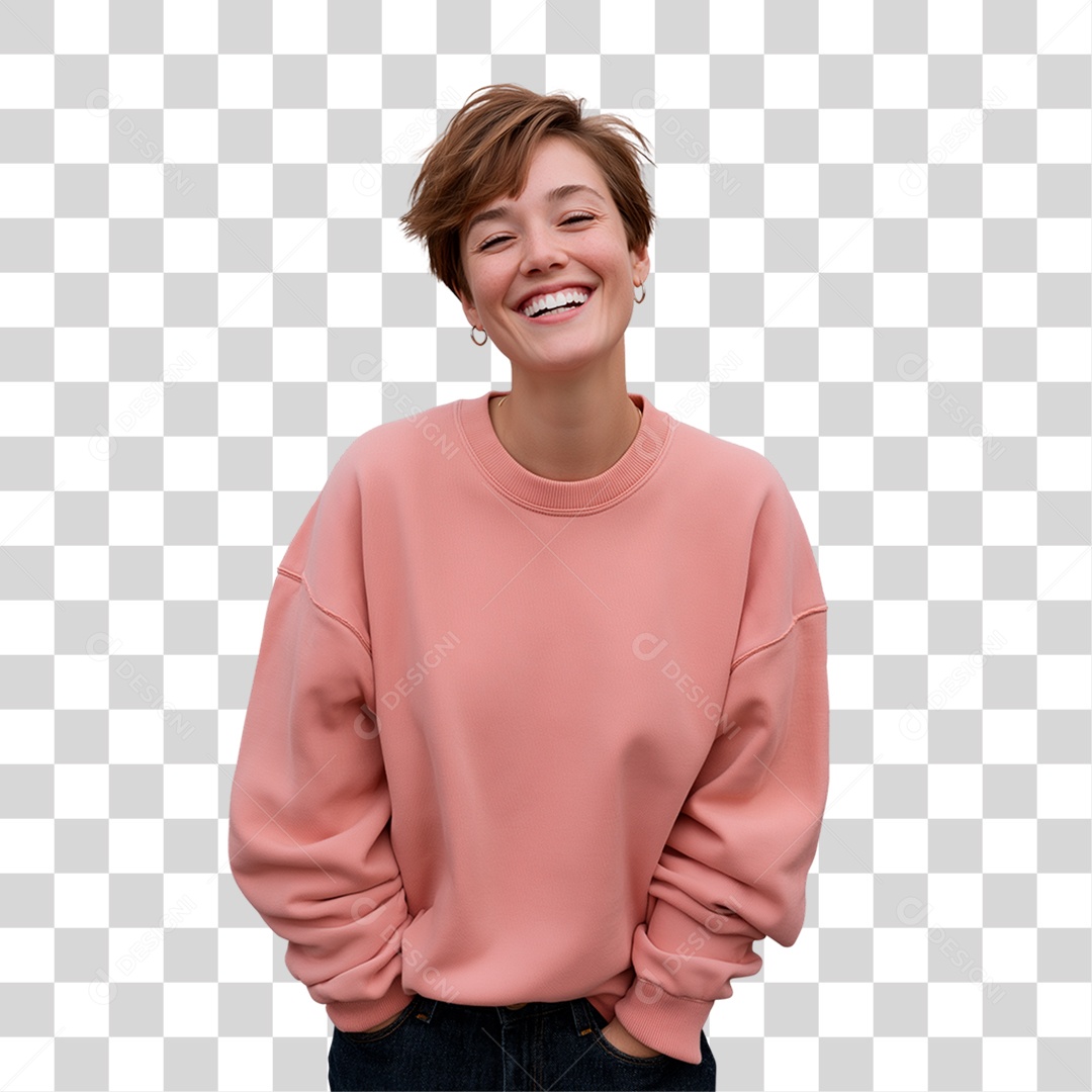 Mulher Sorrindo Conscientização PNG Transparente