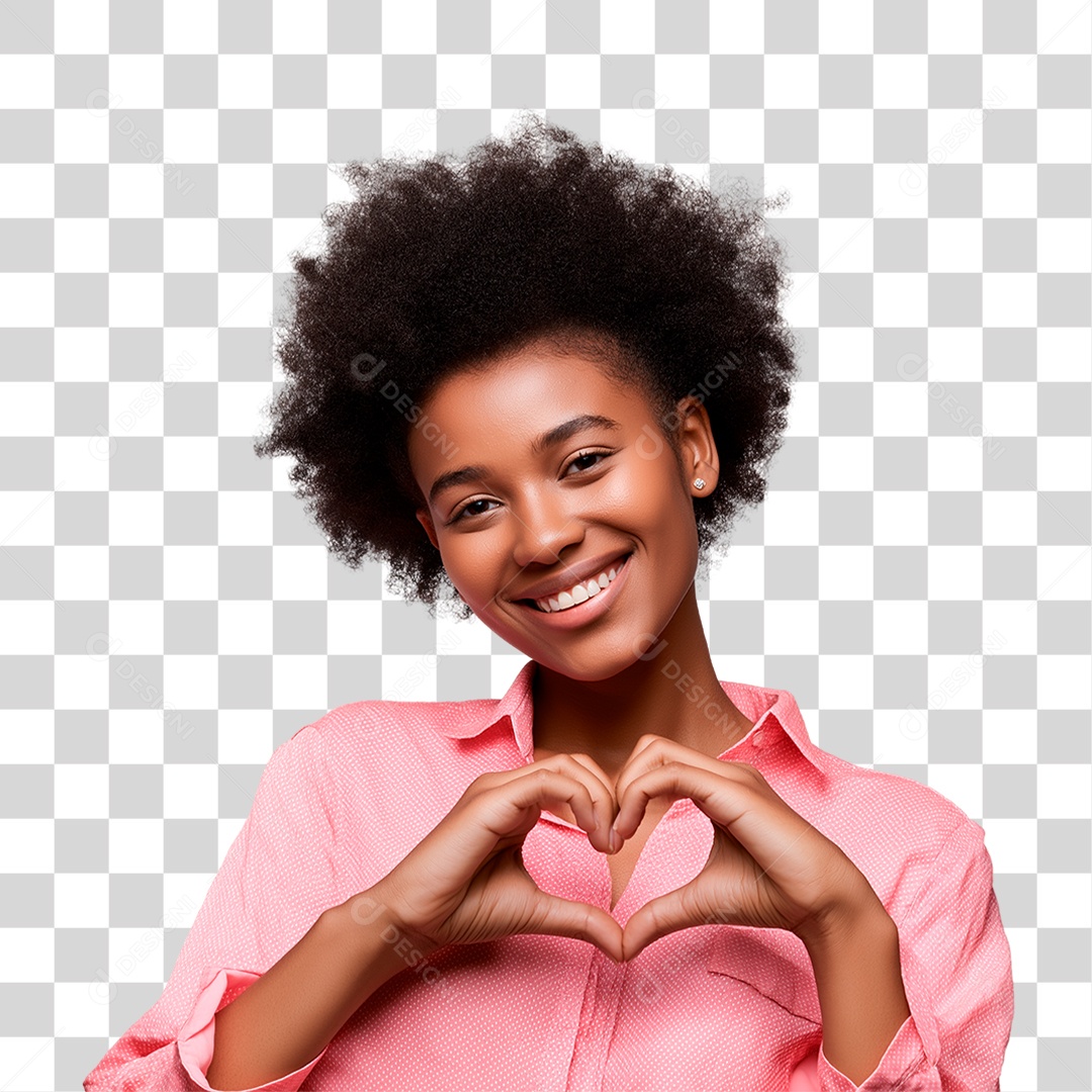 Mulher Fazendo Coração com as Mãos Outubro Rosa PNG Transparente