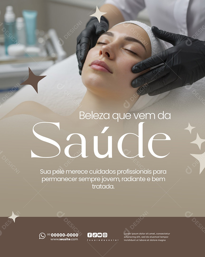 Dermatologista Beleza Que Vem da Saúde Social Media PSD Editável