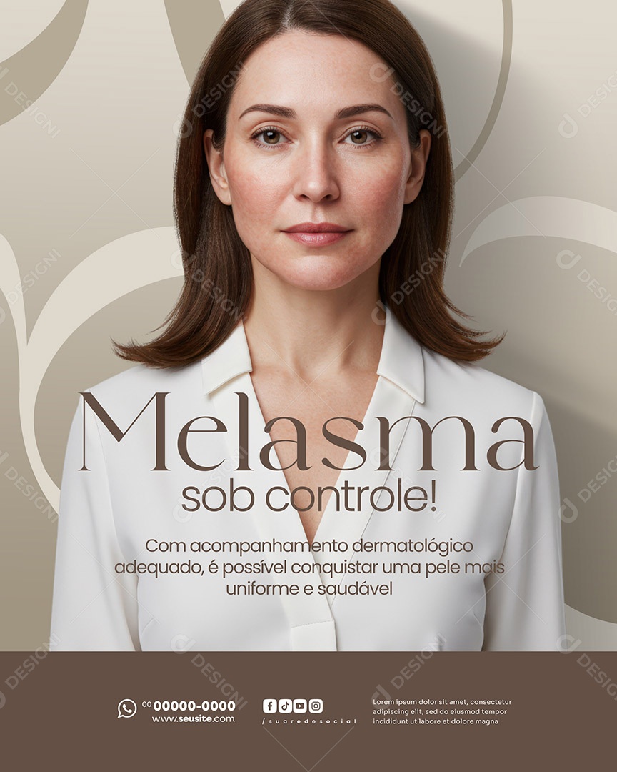 Dermatologista Melasma Sob Controle Social Media PSD Editável