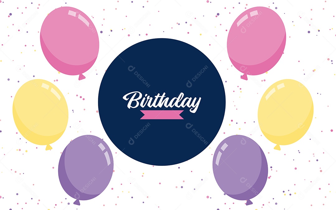 Feliz Aniversário Fundo de Balão Ilustração Vetor EPS