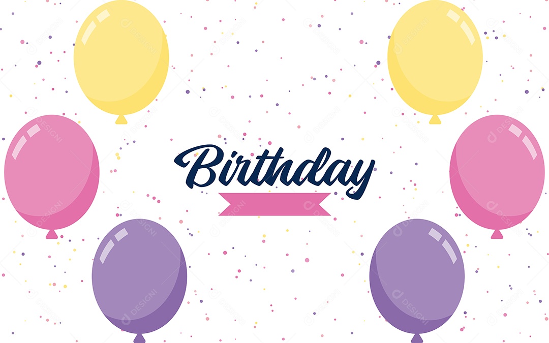 Feliz Aniversário Fundo de Balão Ilustração Vetor EPS