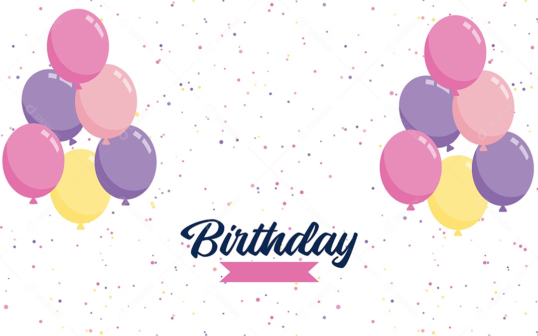 Feliz Aniversário Fundo de Balão Ilustração Vetor EPS