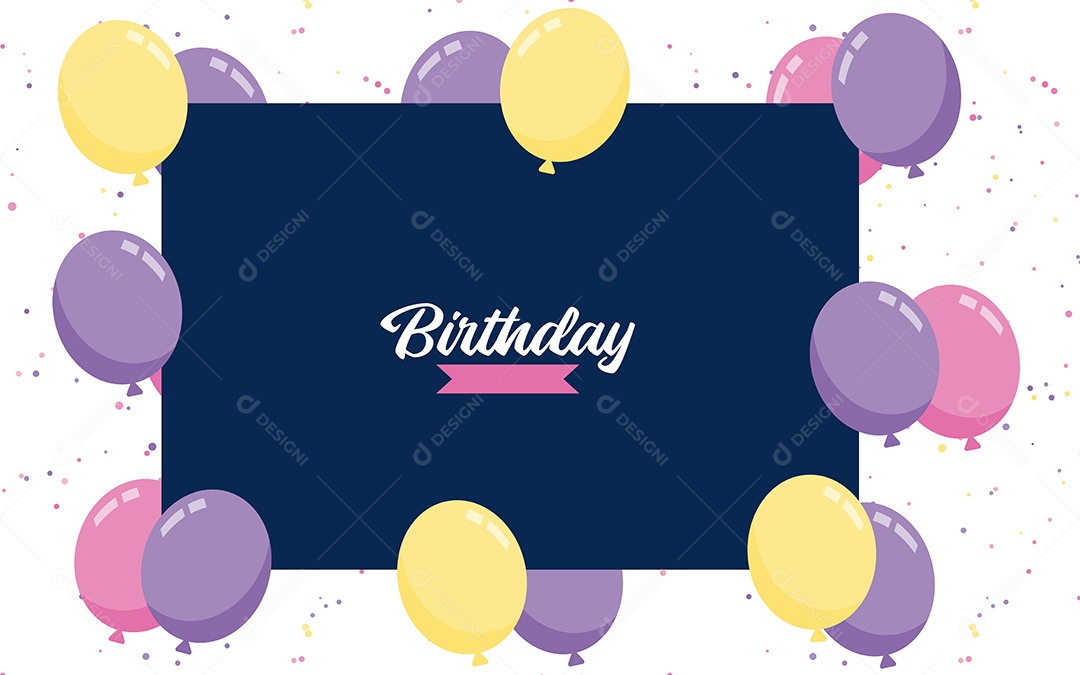 Feliz Aniversário Fundo de Balão Ilustração Vetor EPS