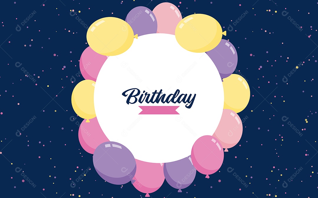 Feliz Aniversário Fundo de Balão Ilustração Vetor EPS