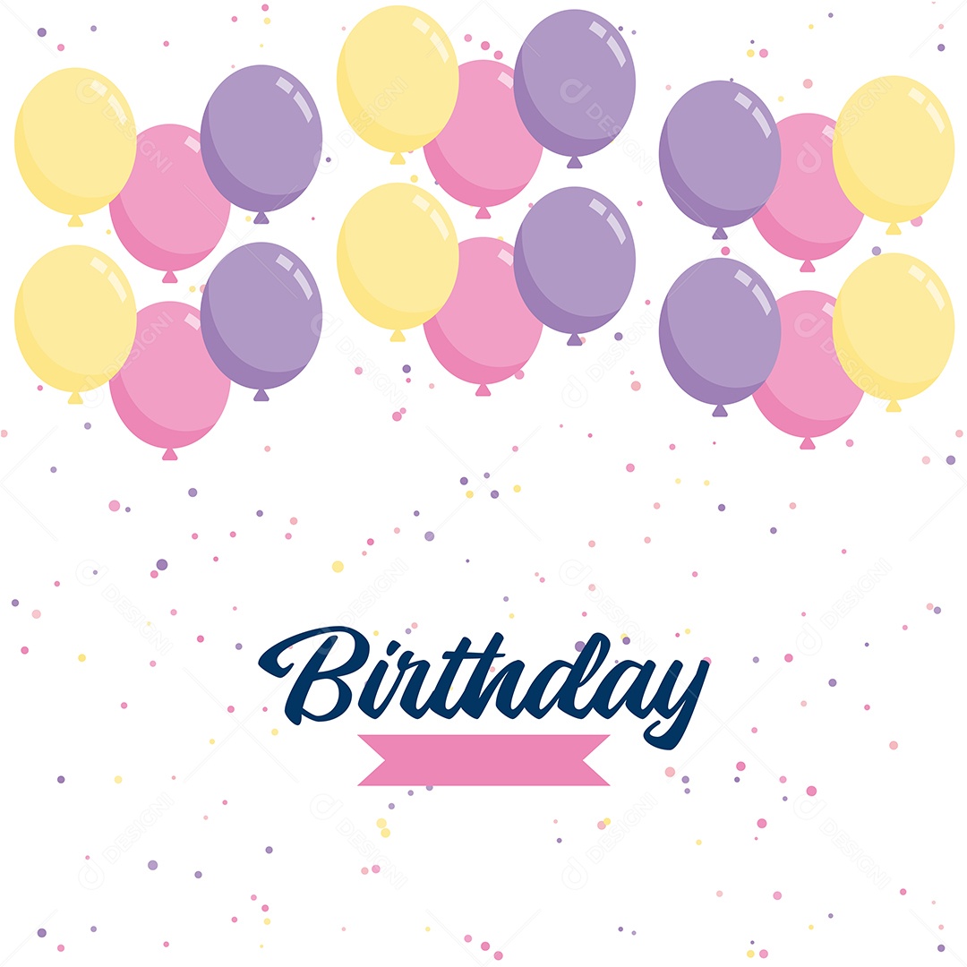 Feliz Aniversário Fundo de Balão Ilustração Vetor EPS