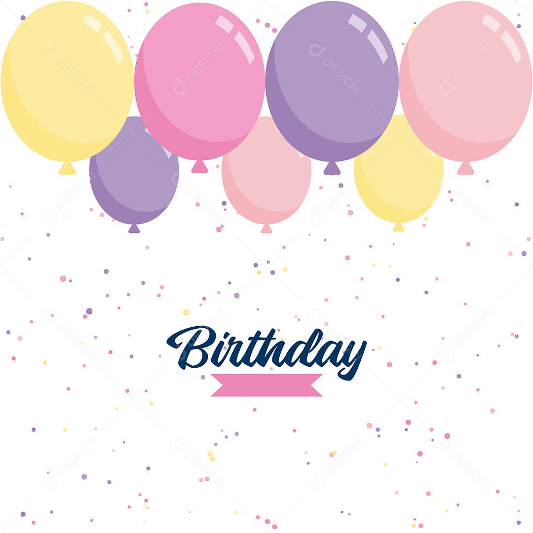 Feliz Aniversário Fundo de Balão Ilustração Vetor EPS