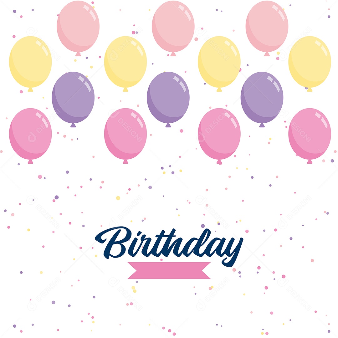 Feliz Aniversário Fundo de Balão Ilustração Vetor EPS