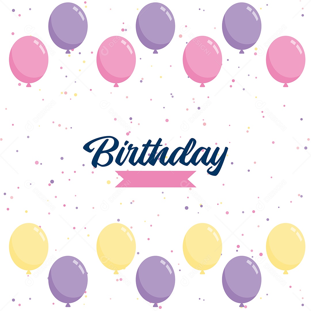Feliz Aniversário Fundo de Balão Ilustração Vetor EPS