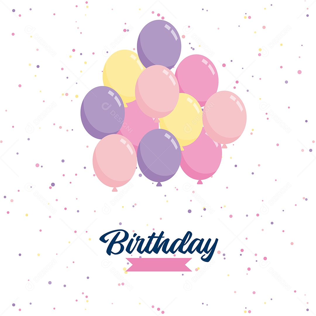 Feliz Aniversário Fundo de Balão Ilustração Vetor EPS
