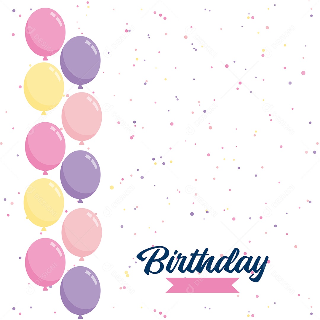 Feliz Aniversário Fundo de Balão Ilustração Vetor EPS