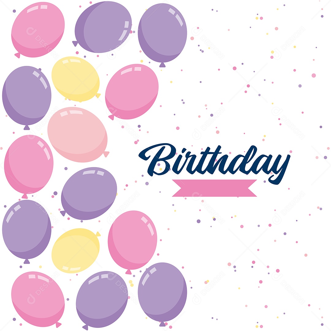 Feliz Aniversário Fundo de Balão Ilustração Vetor EPS