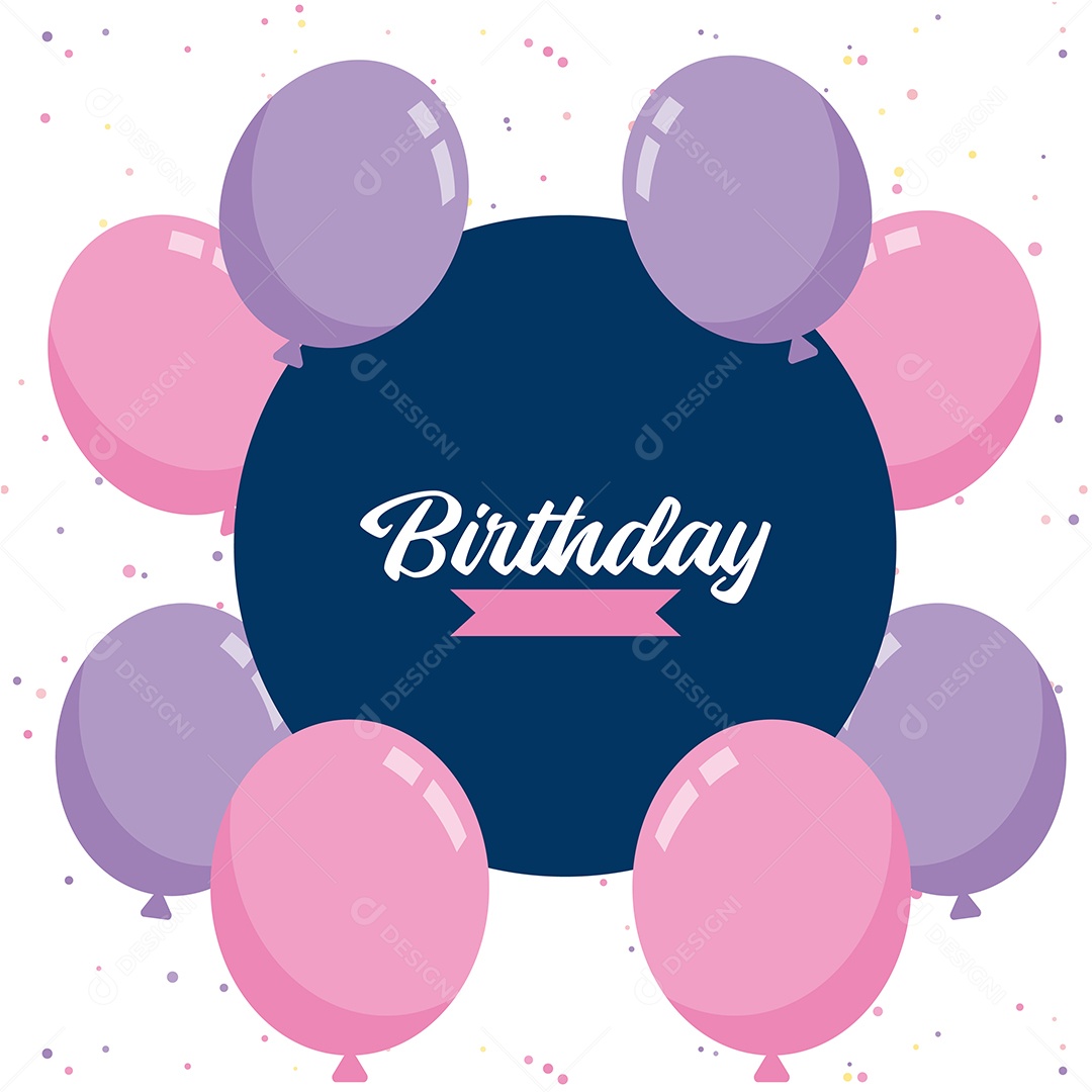 Feliz Aniversário Fundo de Balão Ilustração Vetor EPS
