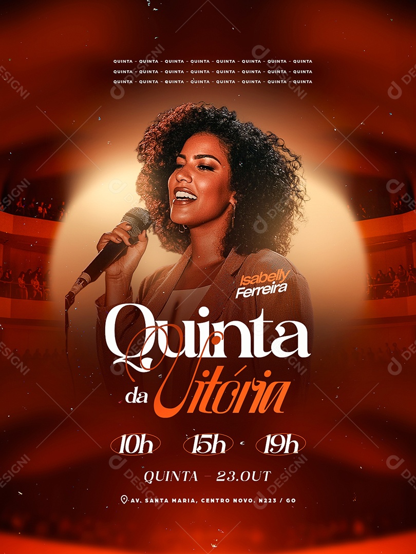Flyer Gospel Quinta da Vitória Social Media PSD Editável