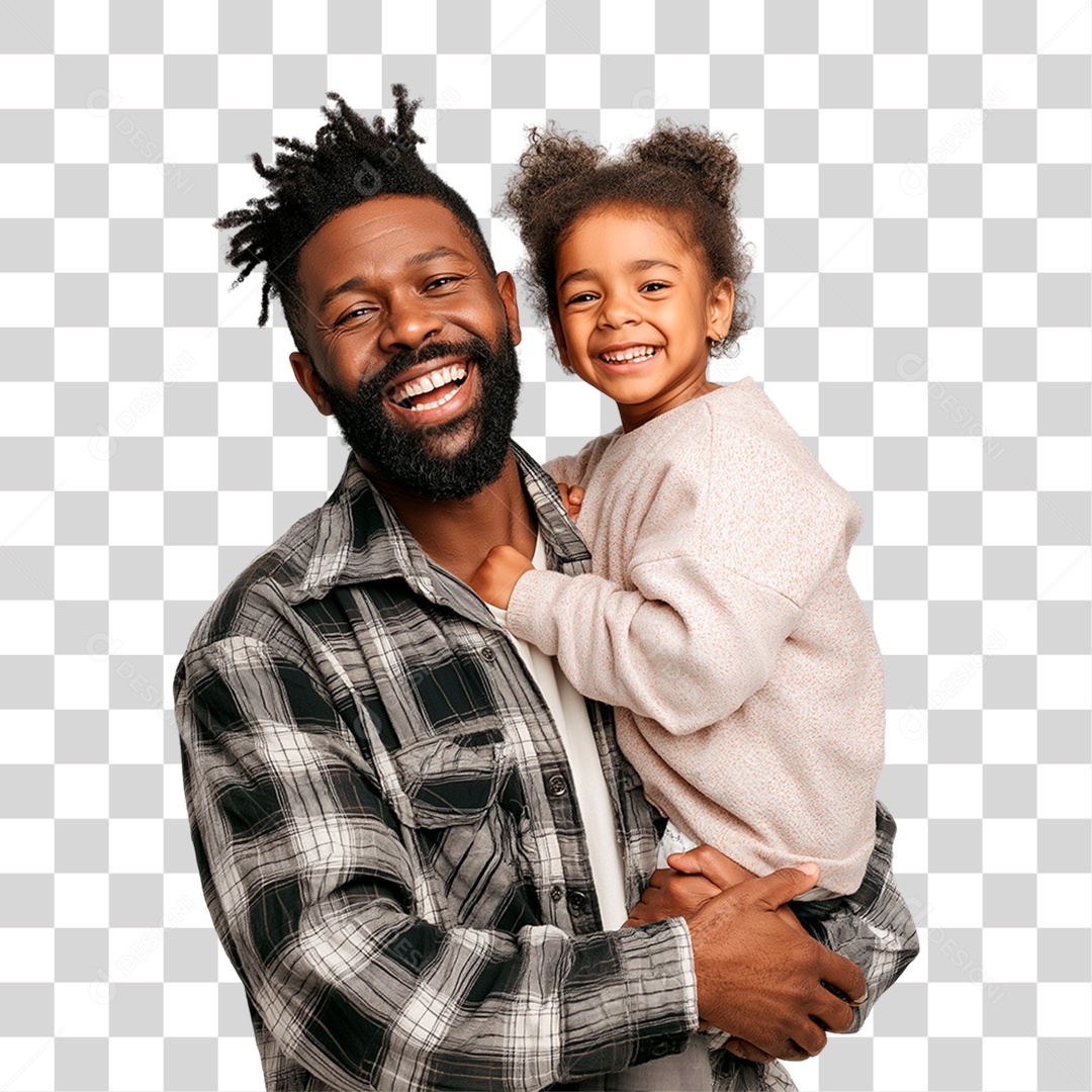 Pai e Filha Alegres PNG Transparente