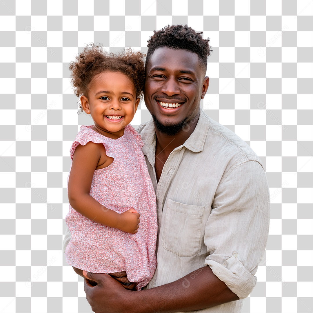 Pai e Filha Alegres PNG Transparente