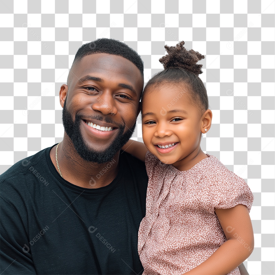 Pai e Filha Alegres PNG Transparente