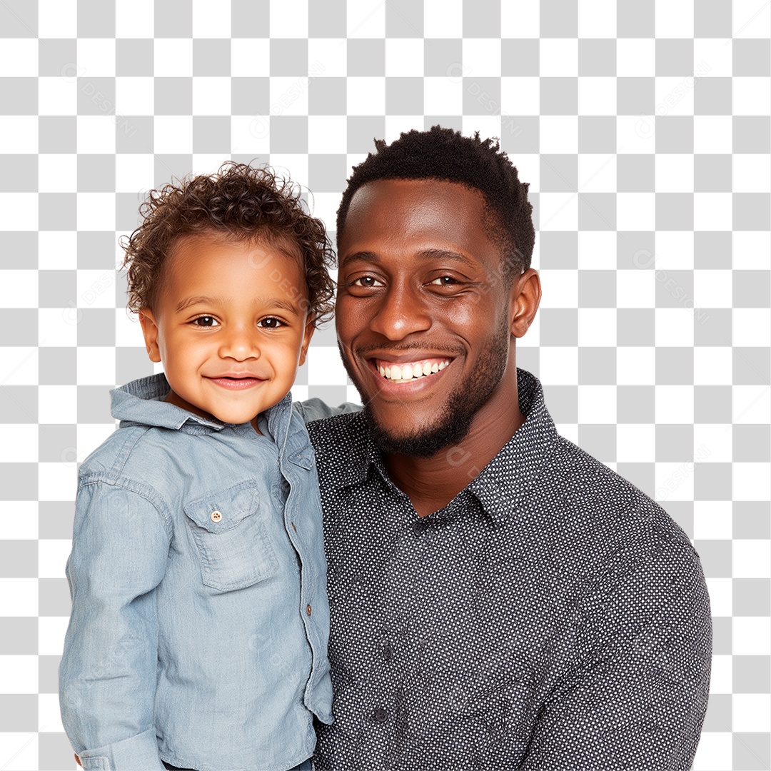 Pai e Filho Felizes PNG Transparente