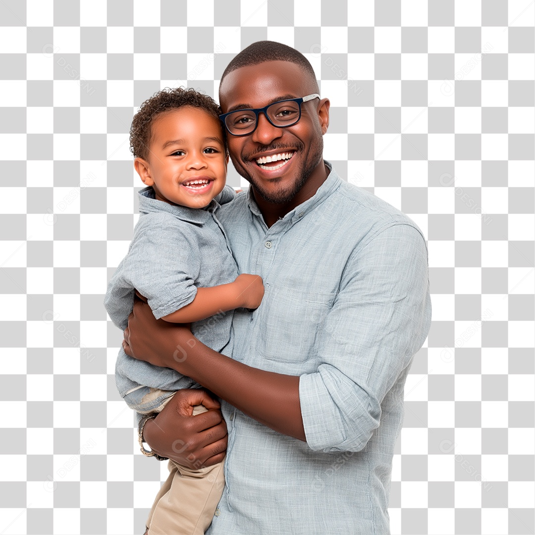 Pai e Filho Felizes PNG Transparente