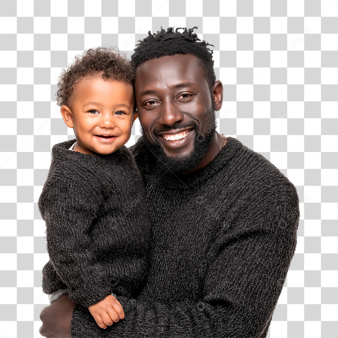 Pai e Filho Felizes PNG Transparente