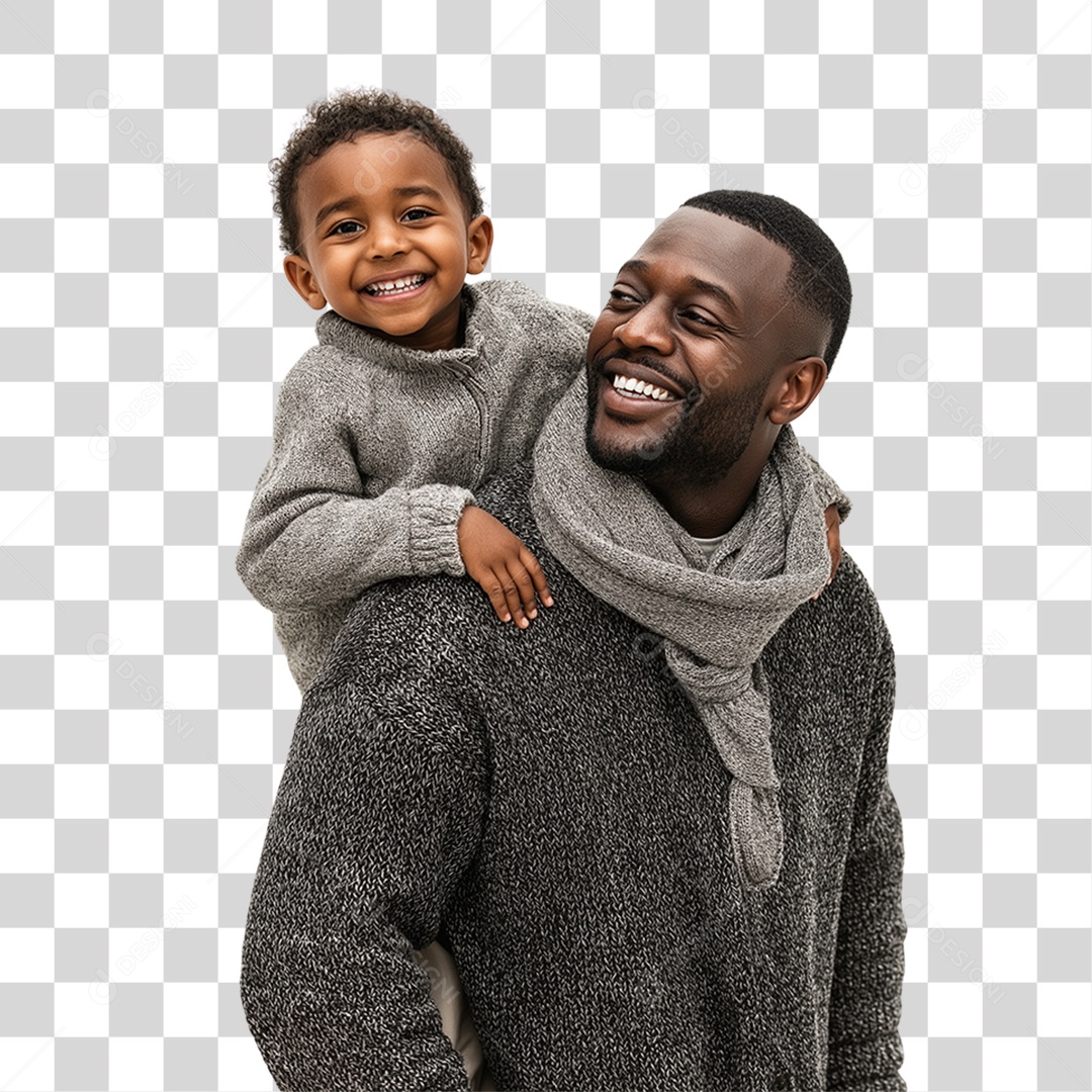 Pai e Filho Felizes PNG Transparente