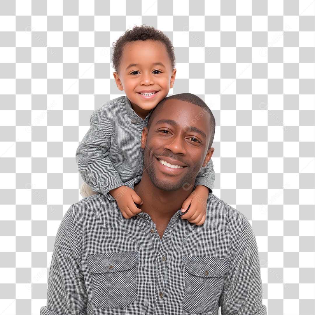 Pai e Filho Felizes PNG Transparente