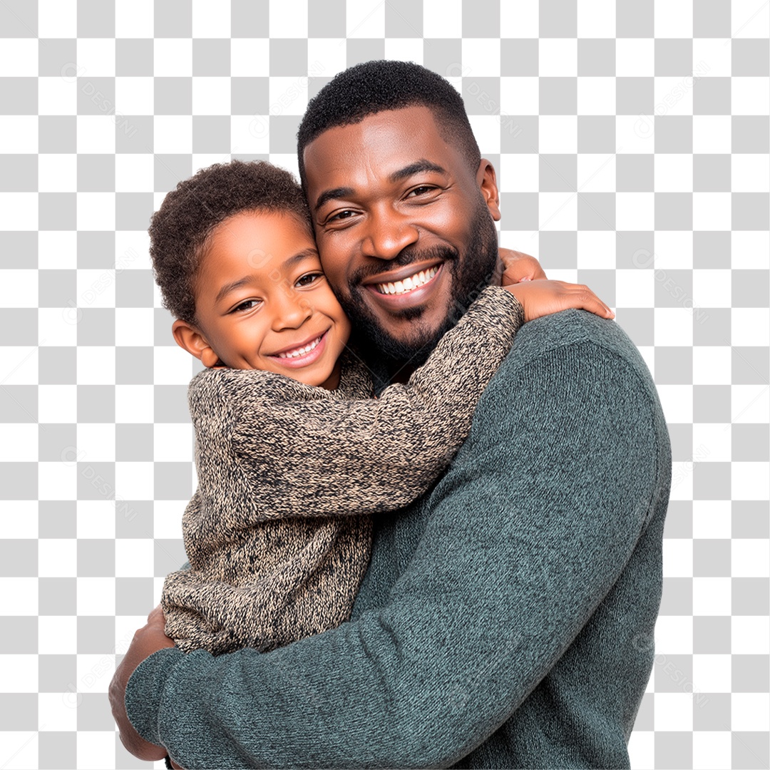 Pai e Filho Felizes PNG Transparente