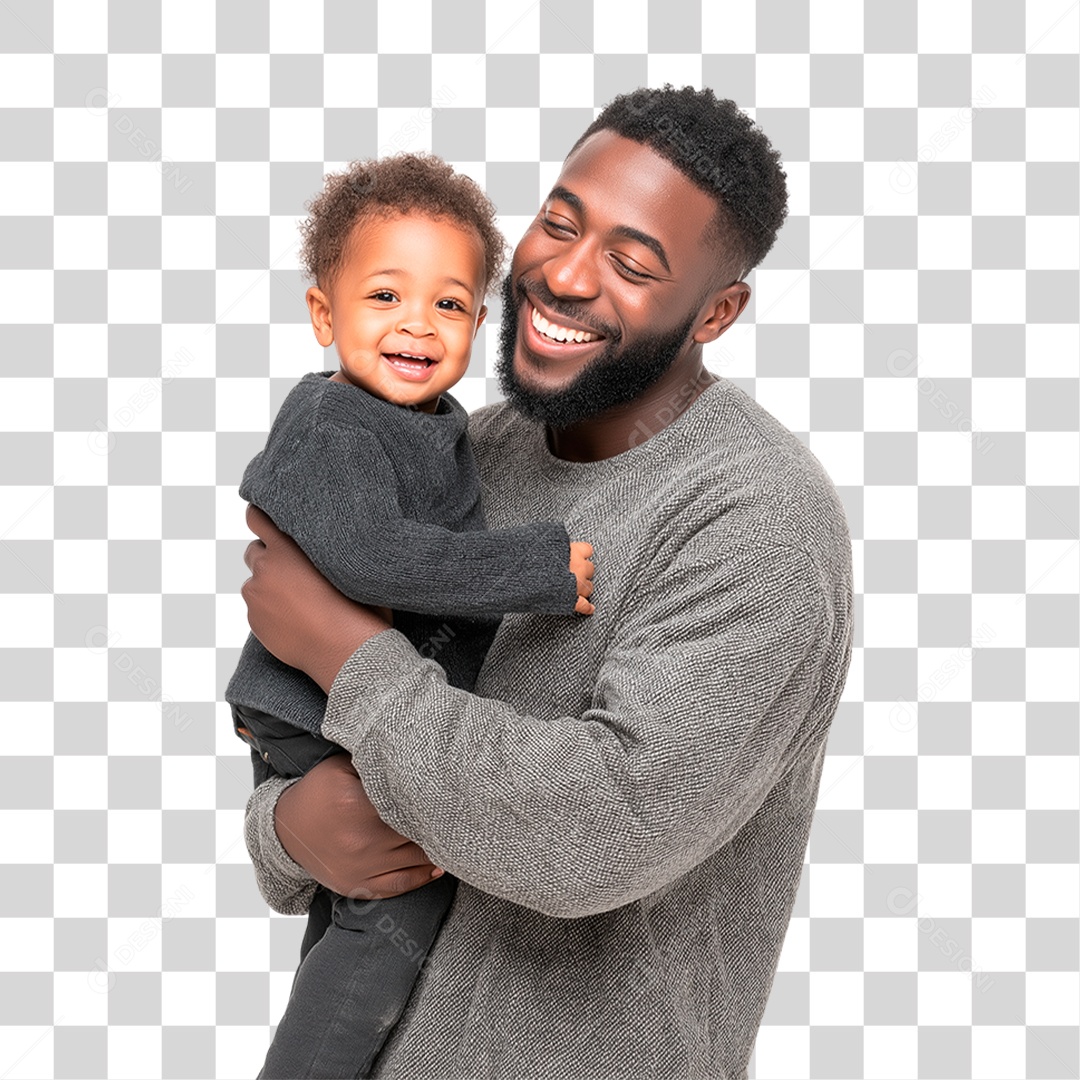 Pai e Filho Felizes PNG Transparente