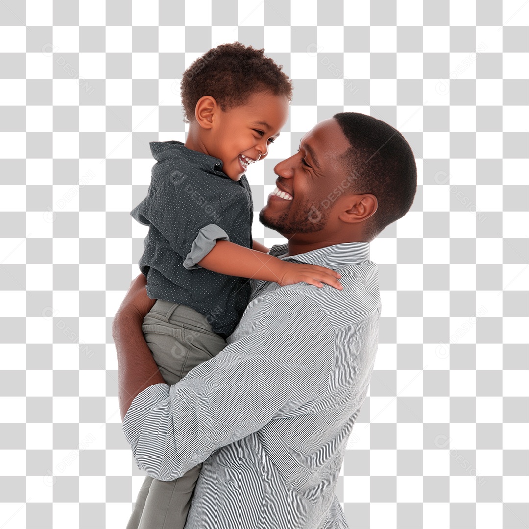 Pai e Filho Felizes PNG Transparente