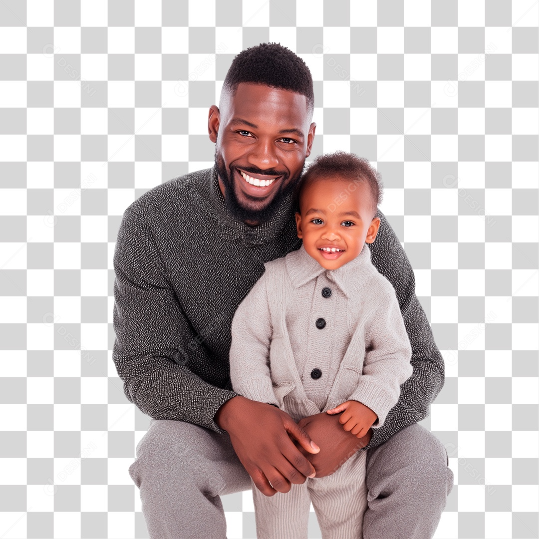 Pai e Filho Felizes PNG Transparente