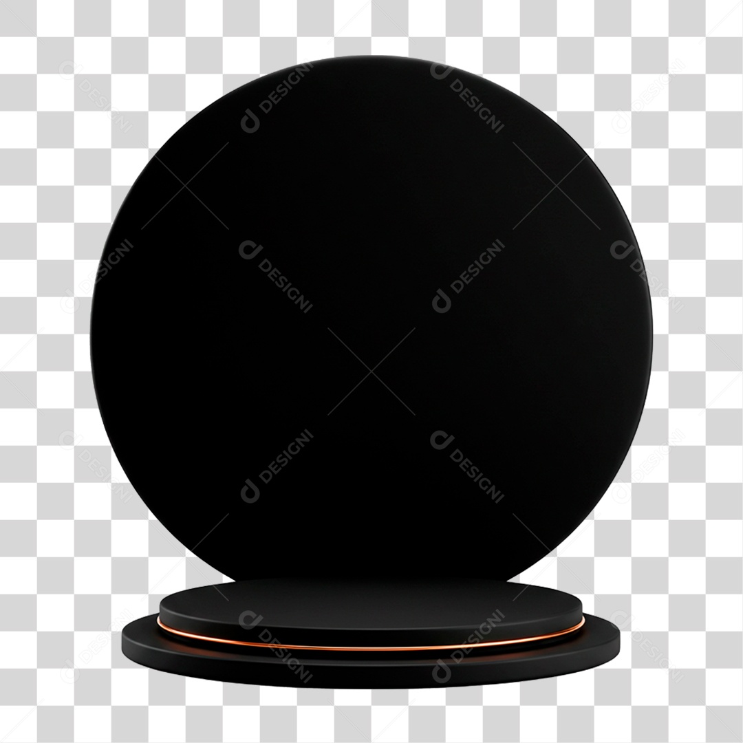Pódio 3D Preto PNG Transparente