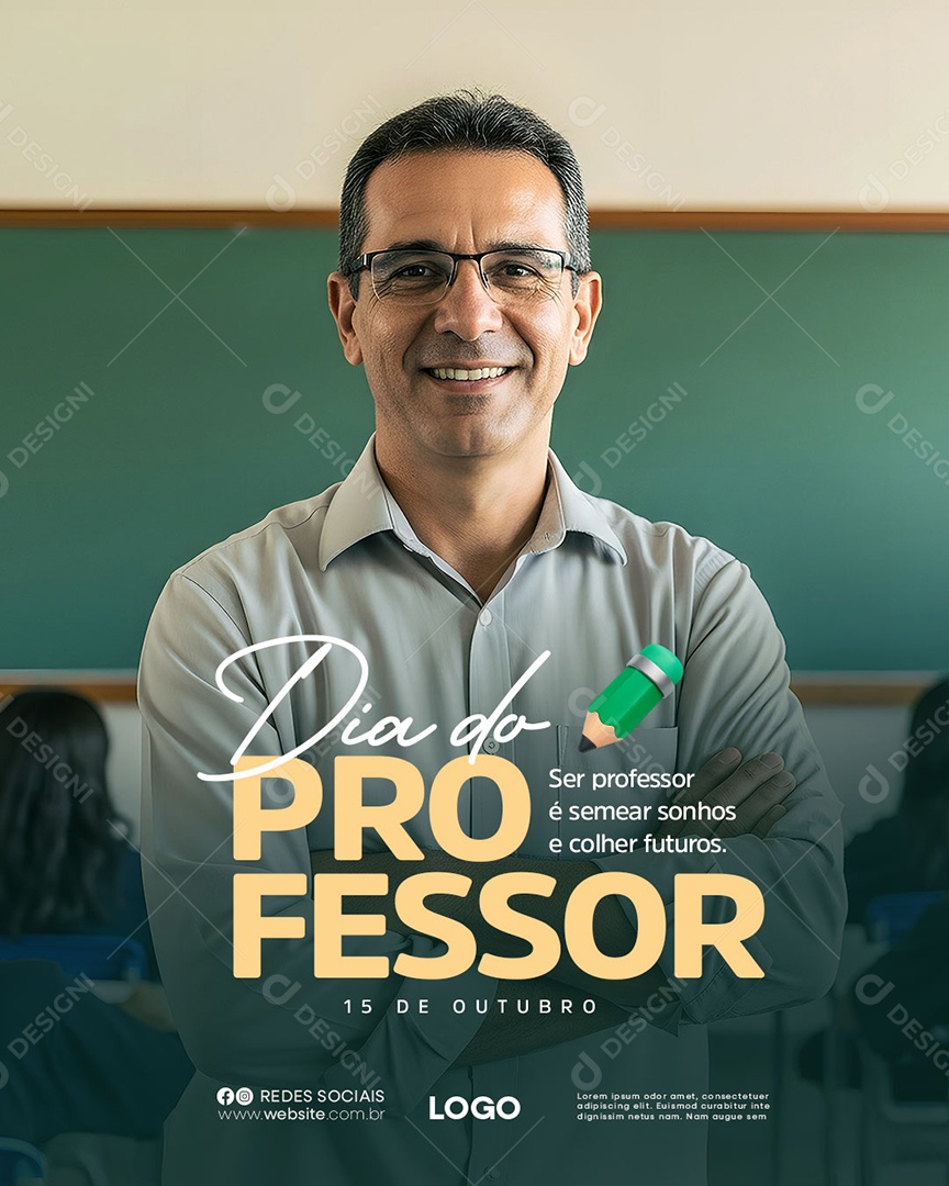 Dia Dos Professores 15 de Outubro Social Media PSD Editável