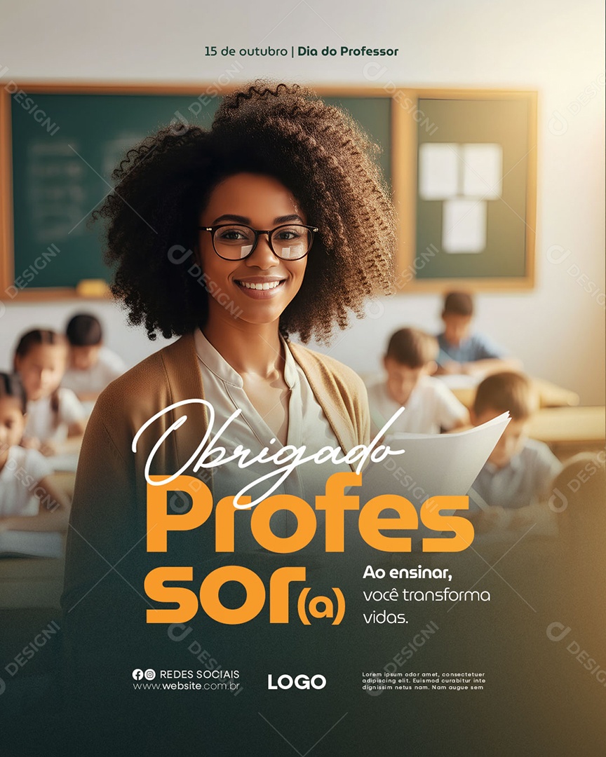 Dia Dos Professores 15 de Outubro Social Media PSD Editável