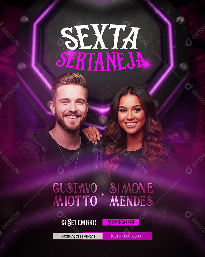 Social Media Flyer Próximos Shows Sexta Sertaneja PSD Editável