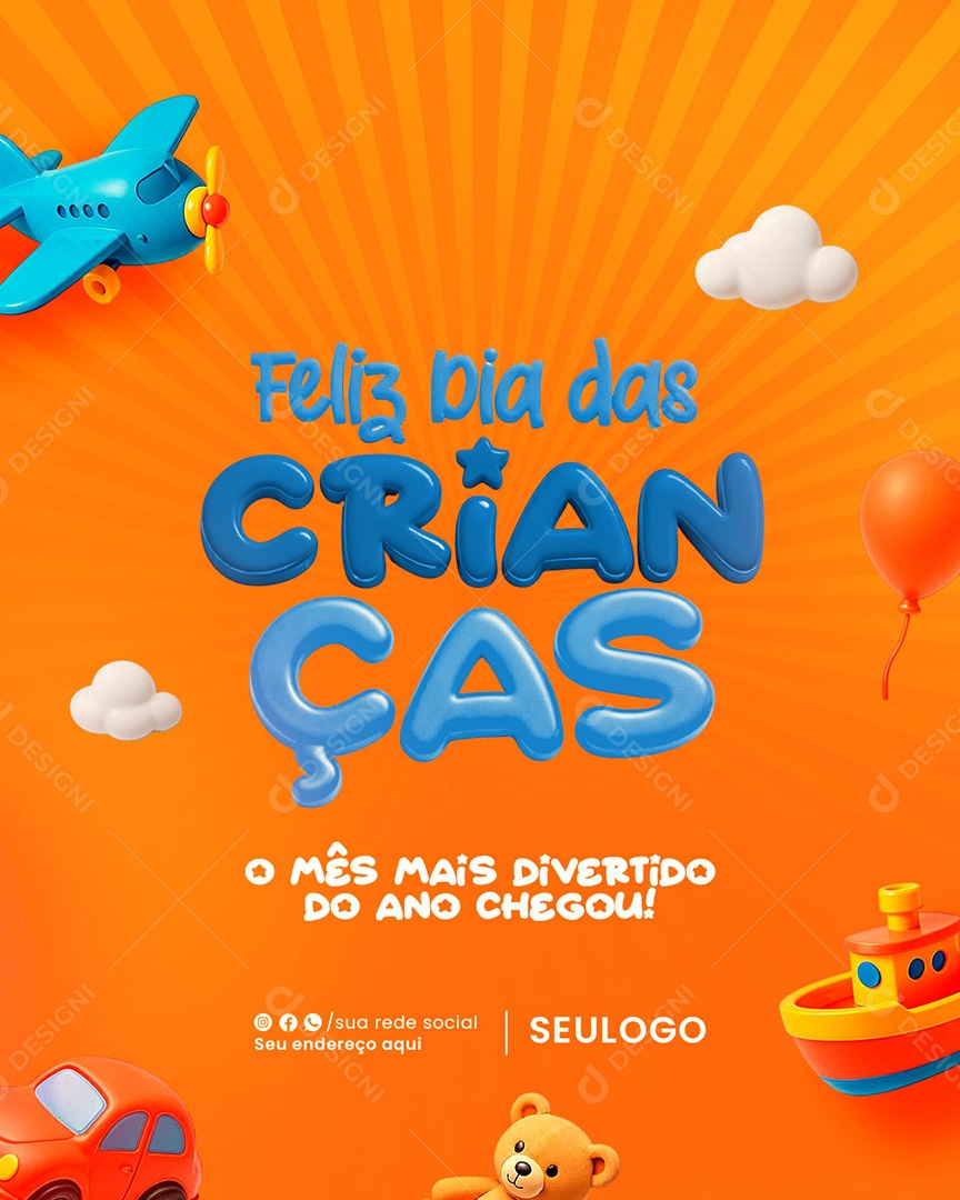 Feliz Dia das Crianças 12 de Outubro Social Media PSD Editável