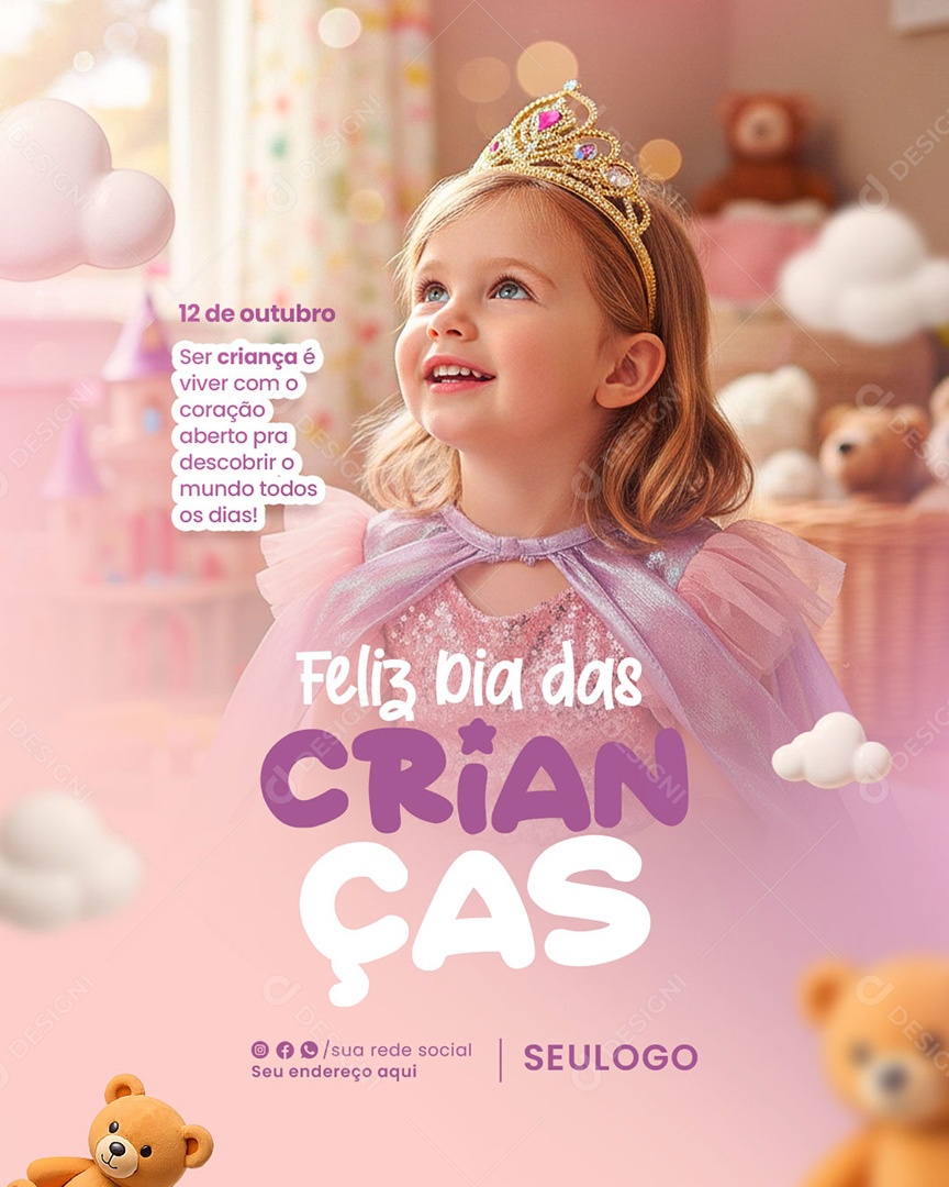 Feliz Dia das Crianças 12 de Outubro Social Media PSD Editável