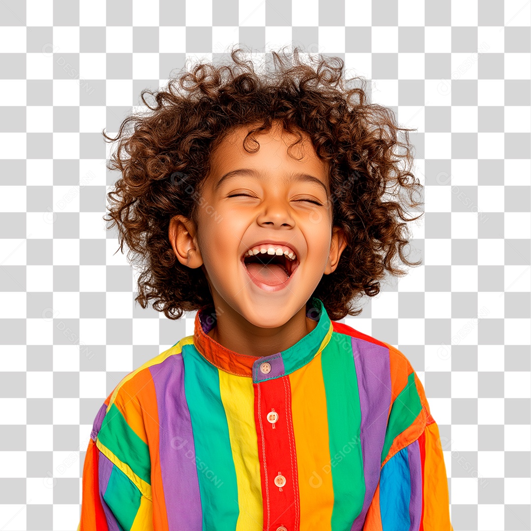 Menino Negro Alegre PNG Transparente