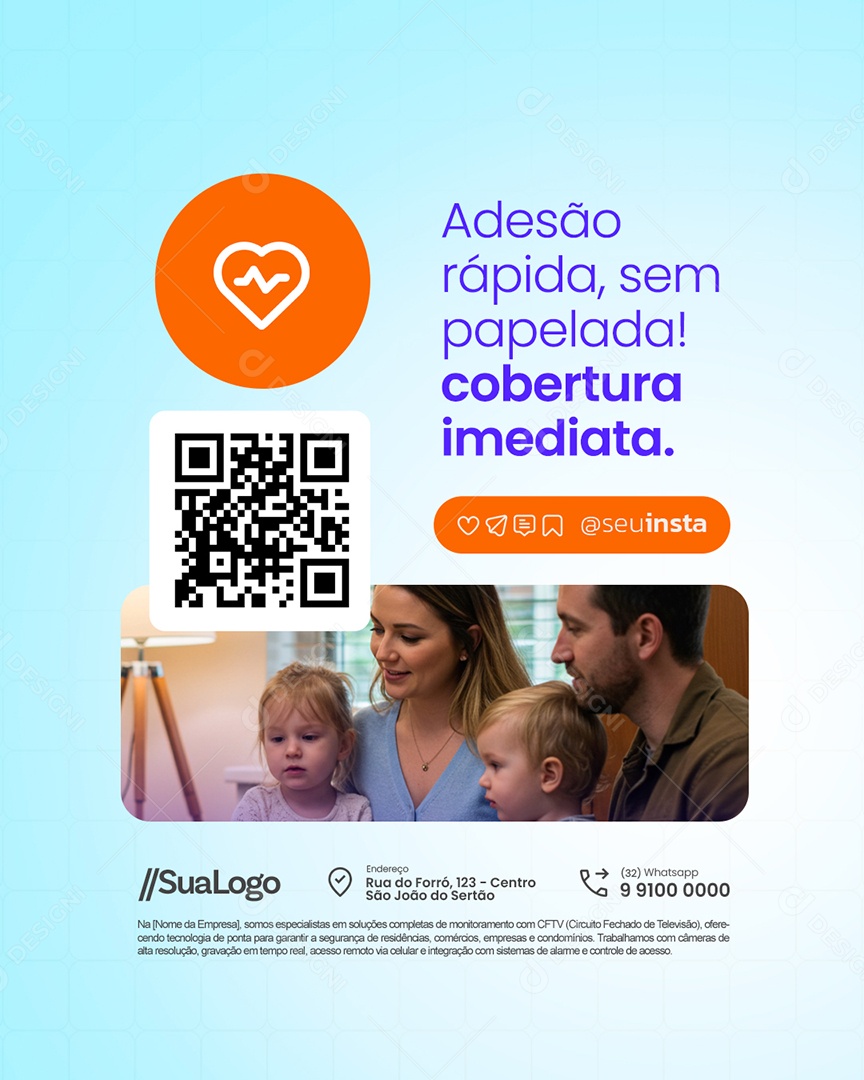 Convênio Médico Adesão Rápida Social Media PSD Editável