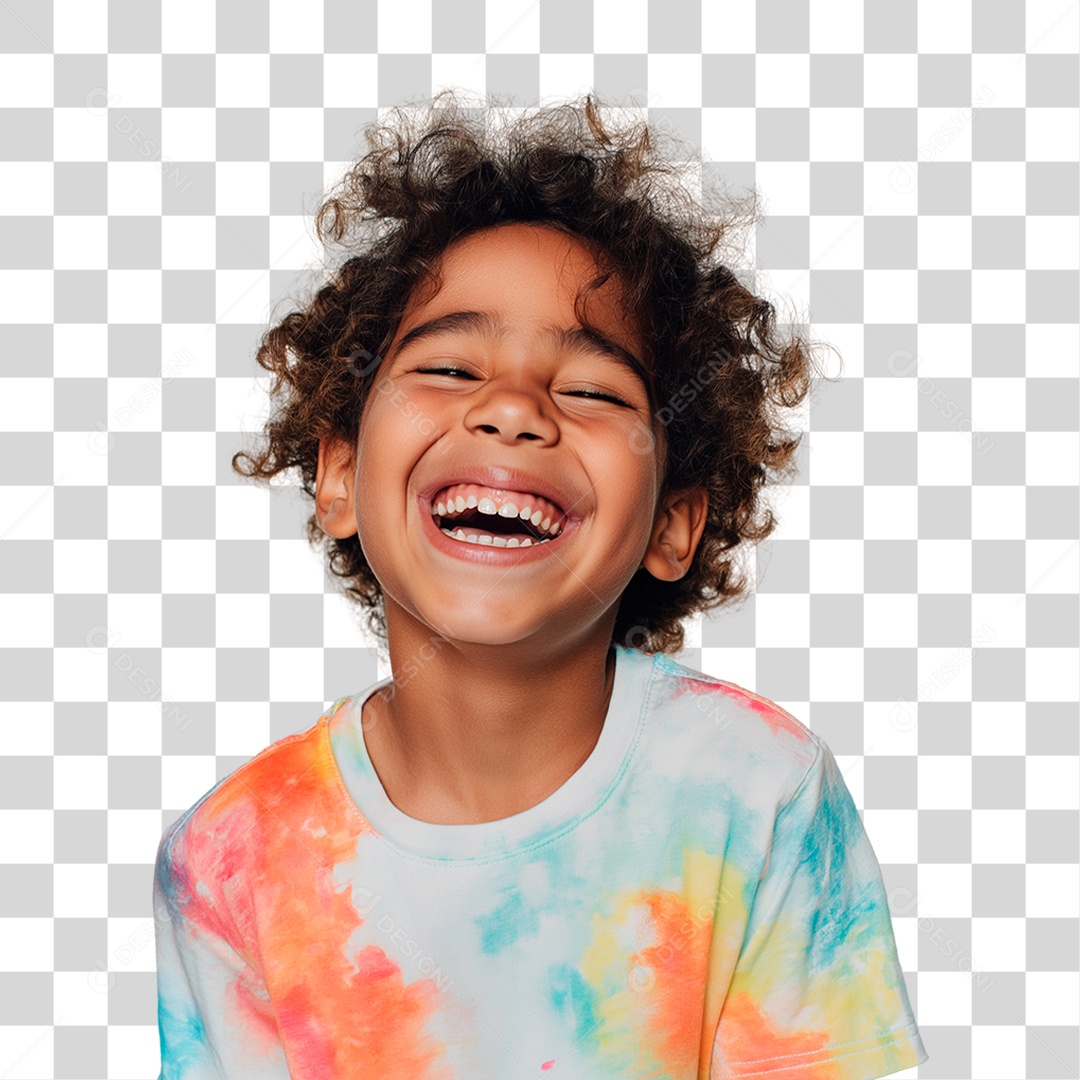 Menino Negro Alegre PNG Transparente