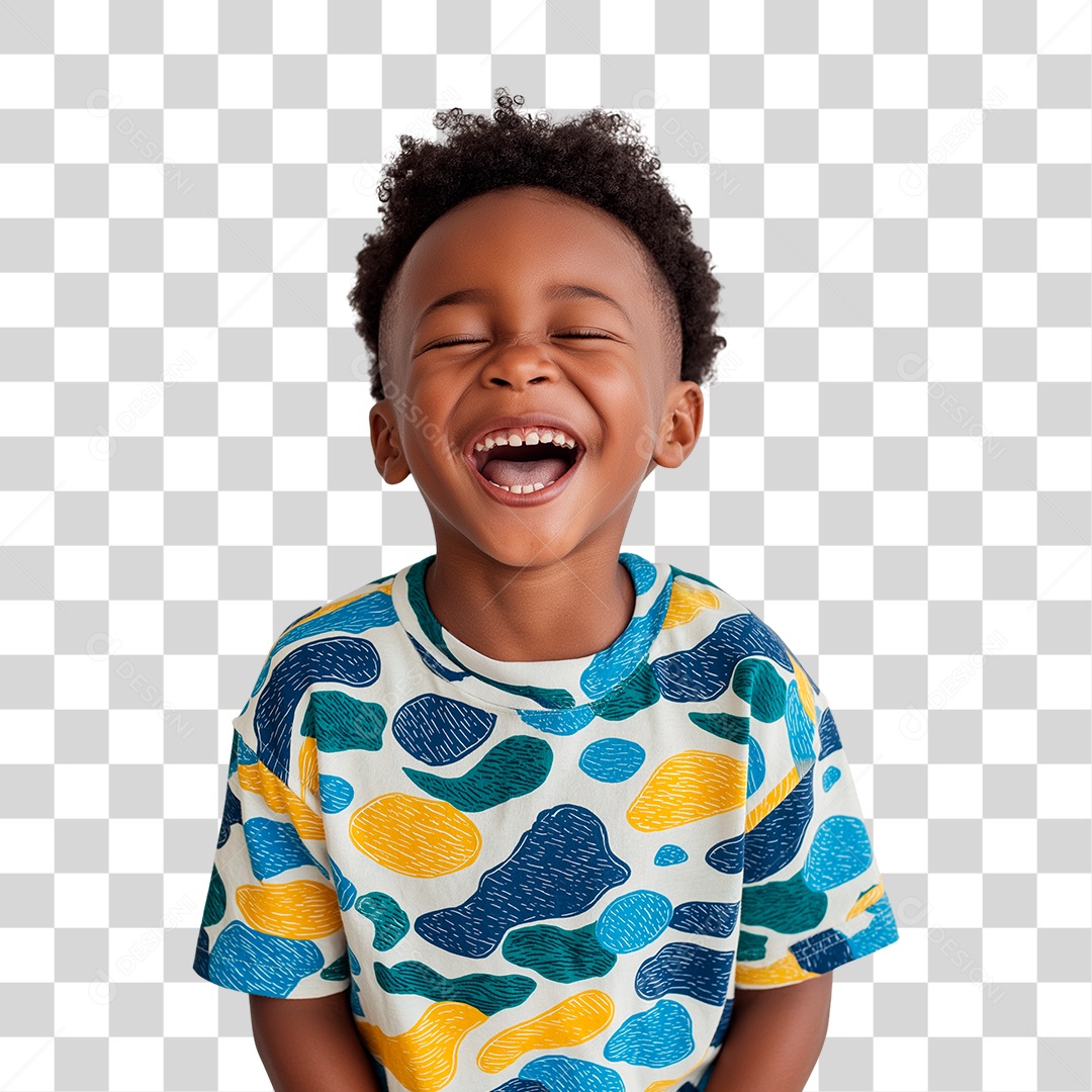 Menino Negro Alegre PNG Transparente