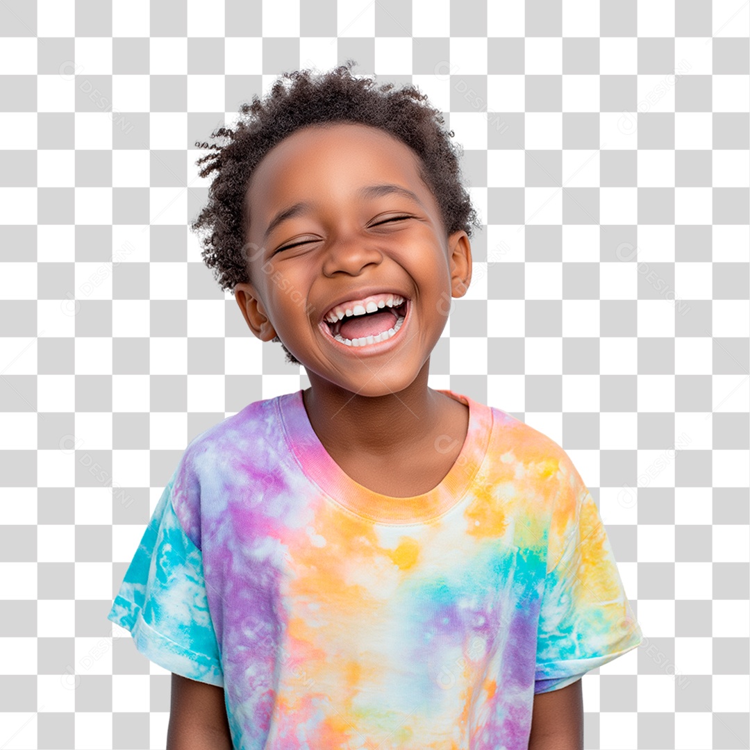 Menino Negro Alegre PNG Transparente