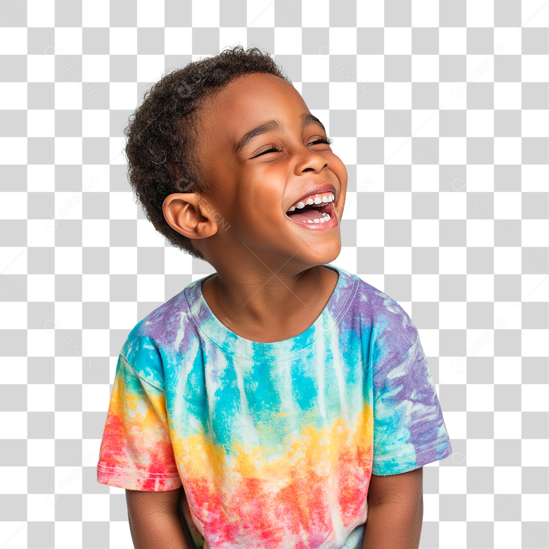 Menino Negro Alegre PNG Transparente