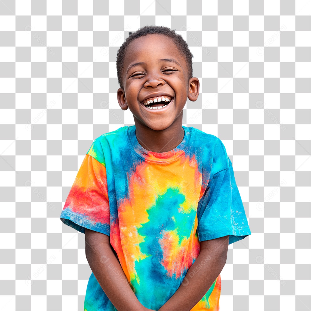Menino Negro Alegre PNG Transparente