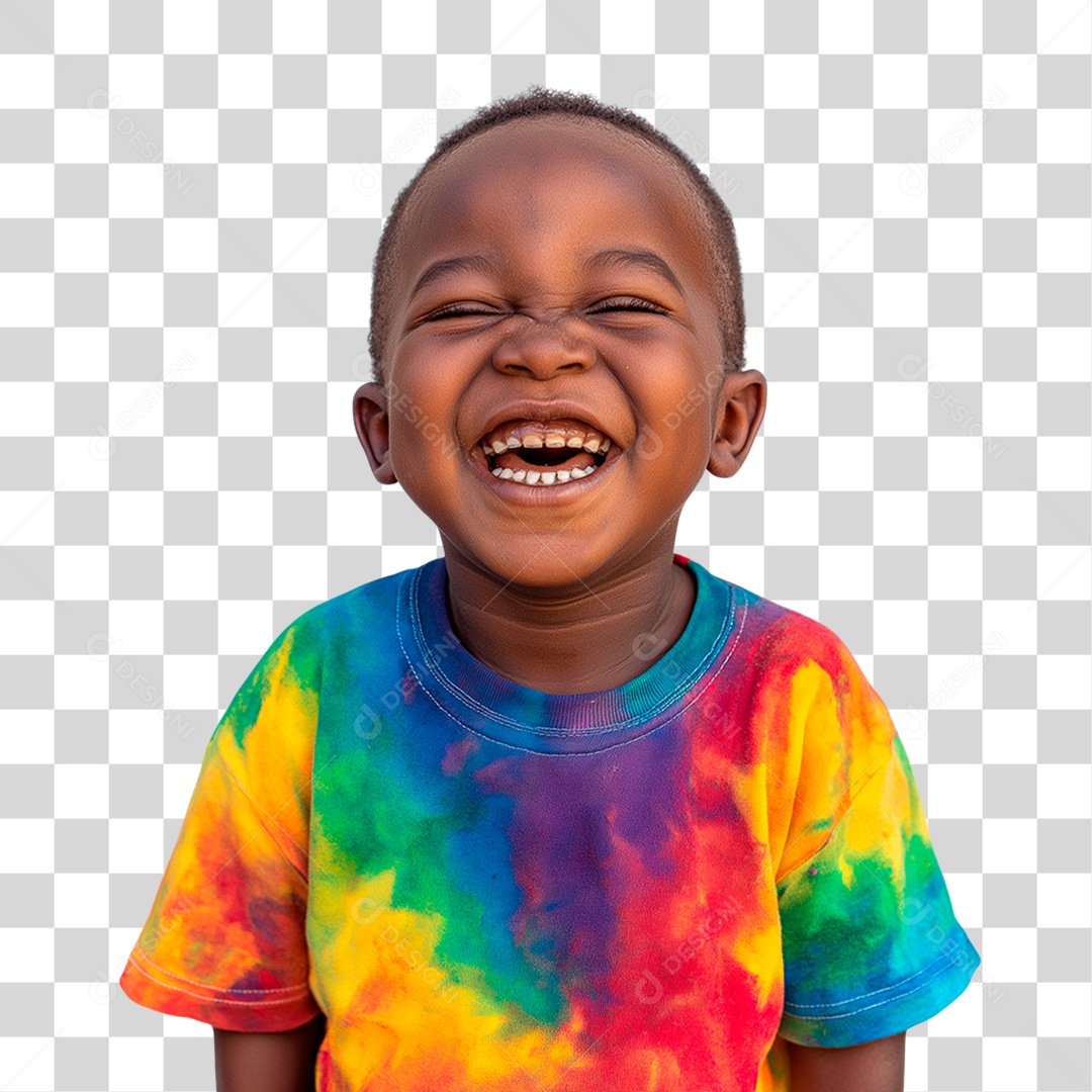 Menino Negro Alegre PNG Transparente